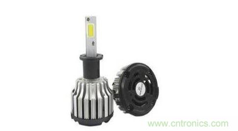 圖三：采用COBs制造的汽車(chē)前大燈燈泡