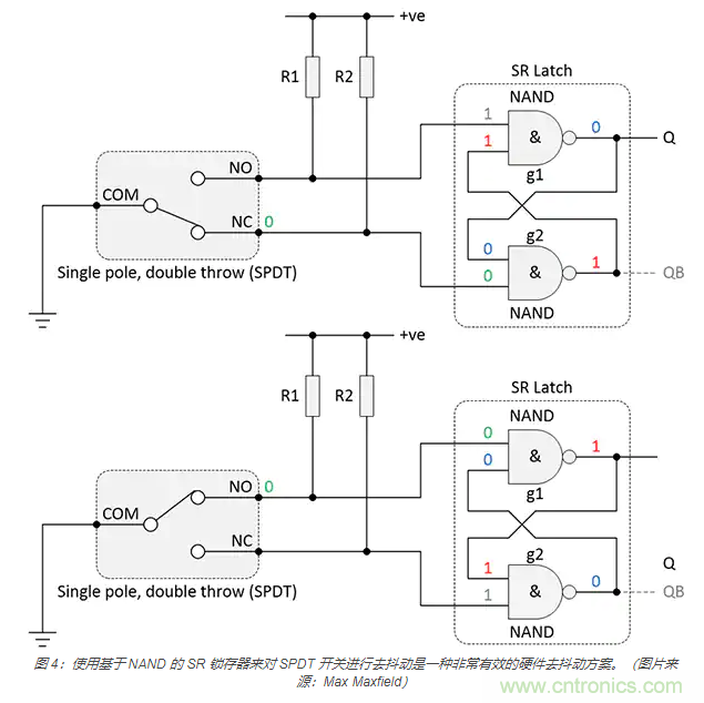 當(dāng)軟件去抖動不合適時，如何實現(xiàn)開關(guān)和繼電器硬件去抖動？