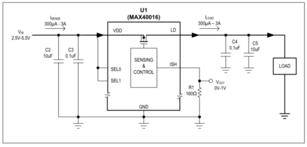 擴大40年期電源電壓范圍，從<300uA到3A無電阻電流檢測解決方案